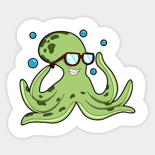 Octopus with Glasses Sticker